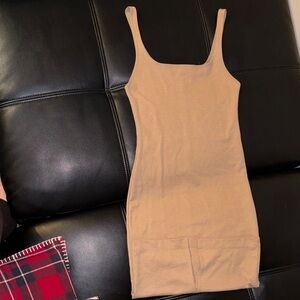 Tan Sleeveless Bodycon Dress